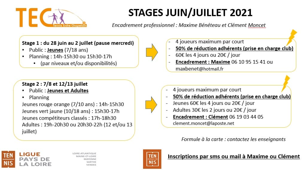 Stages été 2021